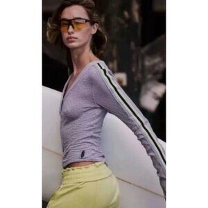 Free People Women's FP Movement Recovery Layer Long Sleeve Top Purple Size L NWT